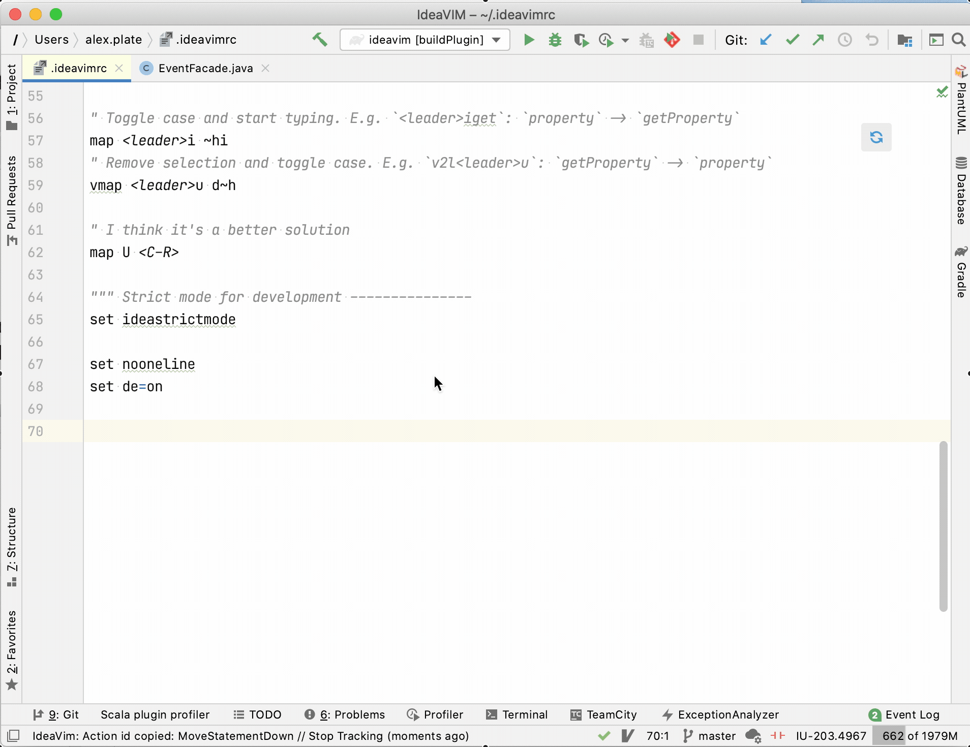 track actioin ids
